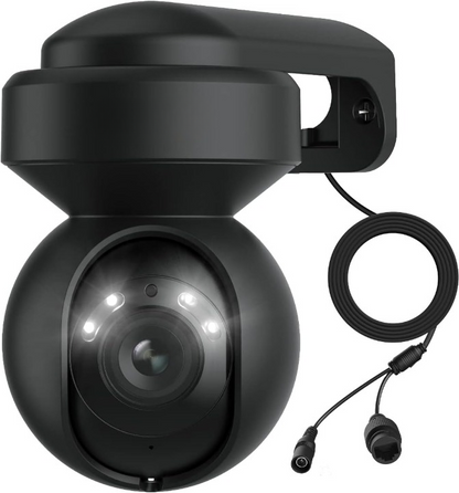 Beveiligingscamera - Wifi-beveiligingscamera - Camerabewaking - Draadloos - voor Buiten - 2.4 & 5GHz - 5MP - CCTV-camera - met AI-detectie van Mens - Huisdier - Automatisch Volgen - 3x Optische Zoom - Oudere Huisdieren - Tweerichtingsgeluid - Zwart