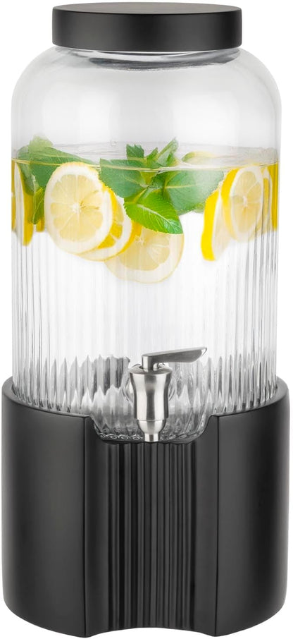 APS 10460 drankdispenser -ELEMENT - Ø 22 cm, H: 45 cm, 7 liter, basis en deksel van beton, zwart