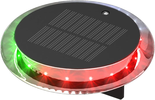 Marine Navigation Light, Outdoor Navigation Lights Solar Powered IP67 6 Modi Meerdere Functies met Draadloze Afstandsbediening