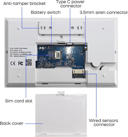 XNY 12-delige kit volledig touchscreen draadloos Smart Home Alarmsysteem, DIY 4G en WiFi inbraakalarmsysteem voor thuisbeveiliging met APP Alert, Bewegingsmelder, Deurraamsensor, Afstandsbediening