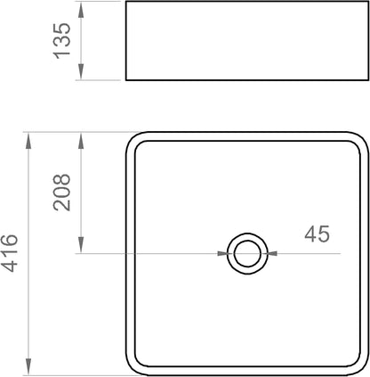 Keramische opzetwastafel zonder overloop