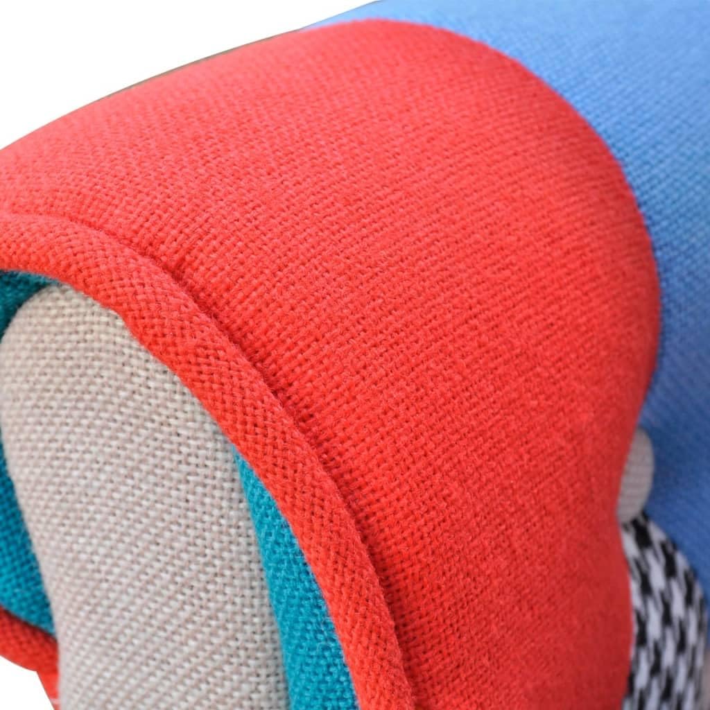 Leesstoel – Cocktailstoel – Gestoffeerde Stoel – Fauteuil – Patchwork Design – Ergonomische Rugleuning – Duurzaam Multiplex & Grenenhout