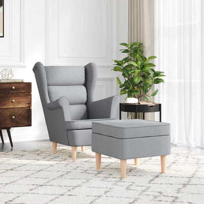 Relaxstoel – Fauteuil – Loungestoel – Draaifauteuil – TV Stoel – Lichtgrijs – Duurzaam Polyesterweefsel – Geïntegreerde Voetensteun en Zeer Sterk Schuim