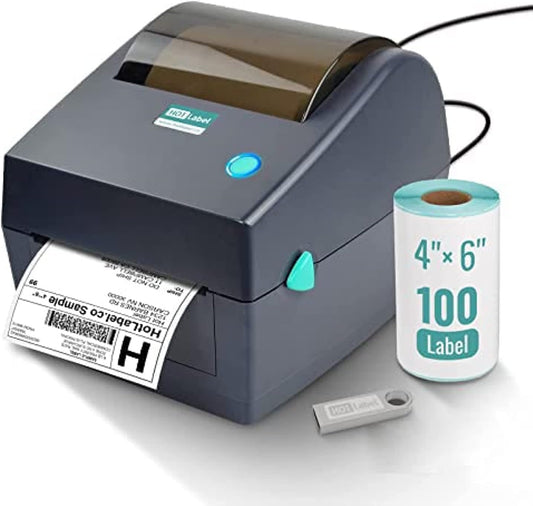 HotLabel Thermische printer, verzendlabelprinter, desktop thermische labelprinter 4x6, labelprintermachine voor verzendadres compatibel met Amazon, eBay, Etsy, Shopify Royal Mail UPS Evri DPD
