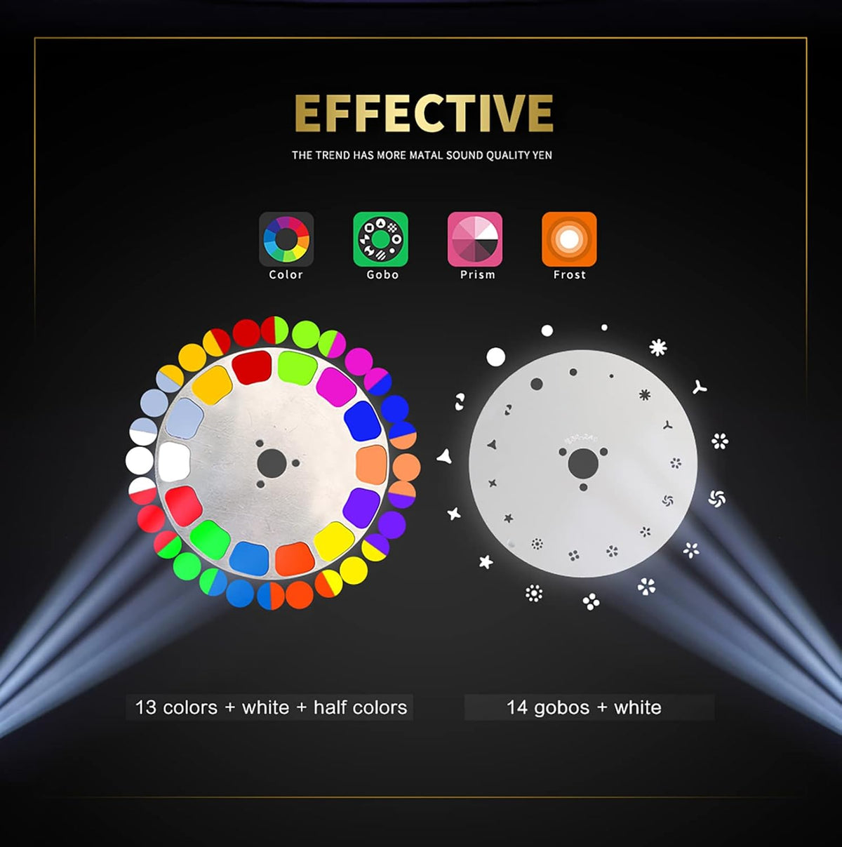 SHEHDS 230W 7R (8500K) Bewegend hoofd podium lichten lamp 14Gobos 14 kleuren wassen/straal/vorst/regenboog podium effect 8-facet prisma 1,2 ° ~ 30 ° straalhoek DMX512 geluid geactiveerde DJ lich