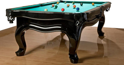 Billiard table pool table model Piano 8 ft. with high-quality K-55 band rubber and free choice of cloth color: Simonis 860 yellow green - QUORE