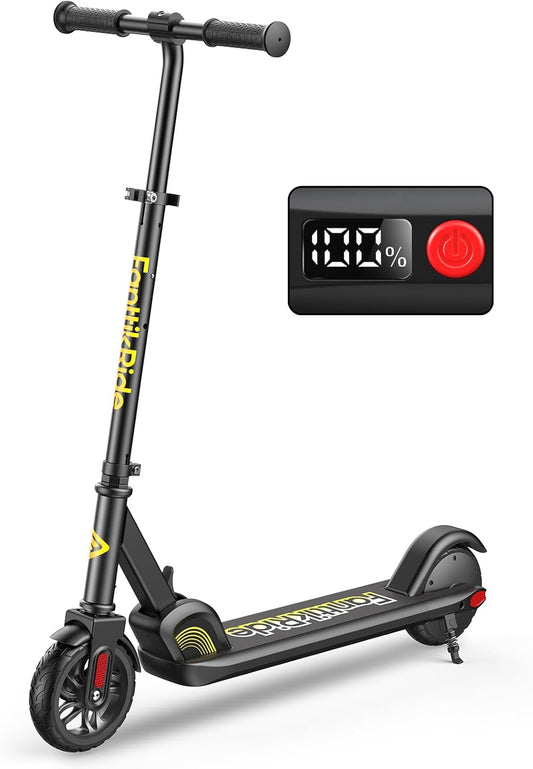 FanttikRide C9 elektrische scooter voor kinderen 8-12 jaar, 2 snelheden 10/16 km/u, 8 km bereik, in hoogte verstelbaar, opvouwbaar, elektrische kinderscooter zwart