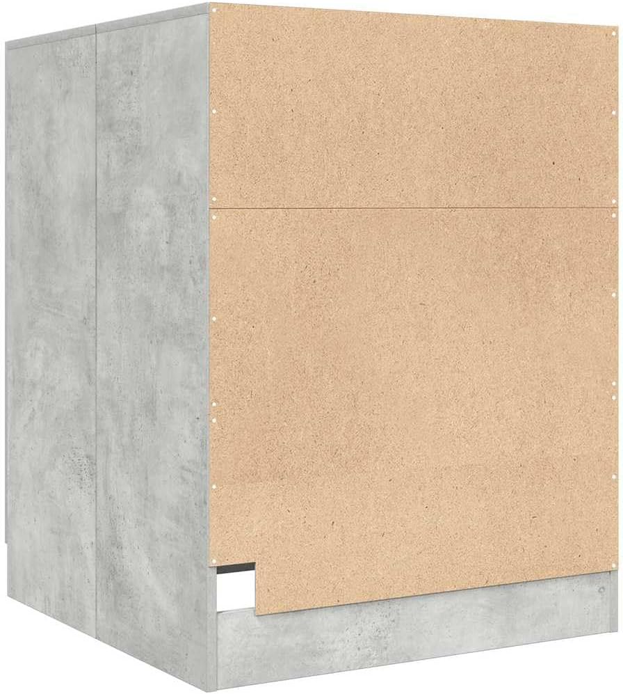 Wasmachinekast – Wasmachine Meubel – Bijkeuken Kast – Badkamer Kast – Wasruimte Meubel – Betongrijs – 70,5x71,5x91,5 cm – Vochtbestendig Spaanplaat