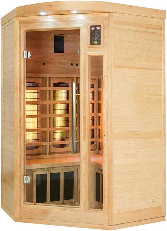 SN-APOLLON-Q2C - infrared sauna Apollon - On/off button - Cleaning of the cabin by ionizer - Chromotherapy 7 colours - 2/3 seater - QUORE