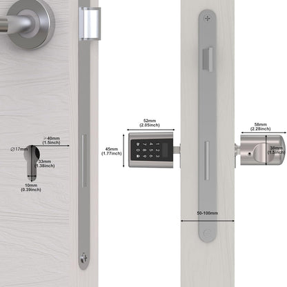 WELOCK Smart Elektronisch Deurslot Wifi Wachtwoordondersteuning, RFID-kaart, Bluetooth APP Deurslot, Afstandsontgrendeling voor thuis, Laag energieverbruik, IP44, Waterdichte Siliconen Cover
