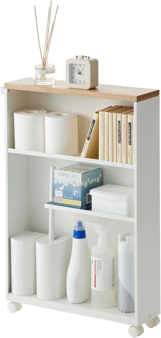 YAMAZAKI Halfgesloten opbergwagen - Tower - wit