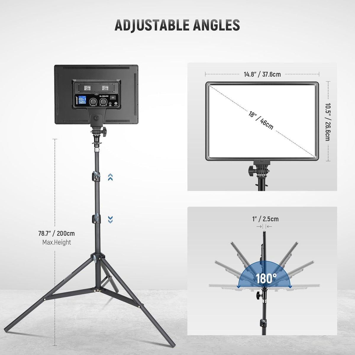 Led-videolichtpaneel Set van 2 – Videolamp – Studiolicht – Fotolicht – Paneellamp – 45W Dimbaar – 3200K-5600K CRI97+