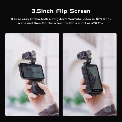 ORDRO M5 5K vlogging-camera met 3-assige stabilisator, 120° ultra-groothoek, infrarood nachtzicht, 3,5 inch IPS-scherm, kleine vlogcamera met SD-kaart: