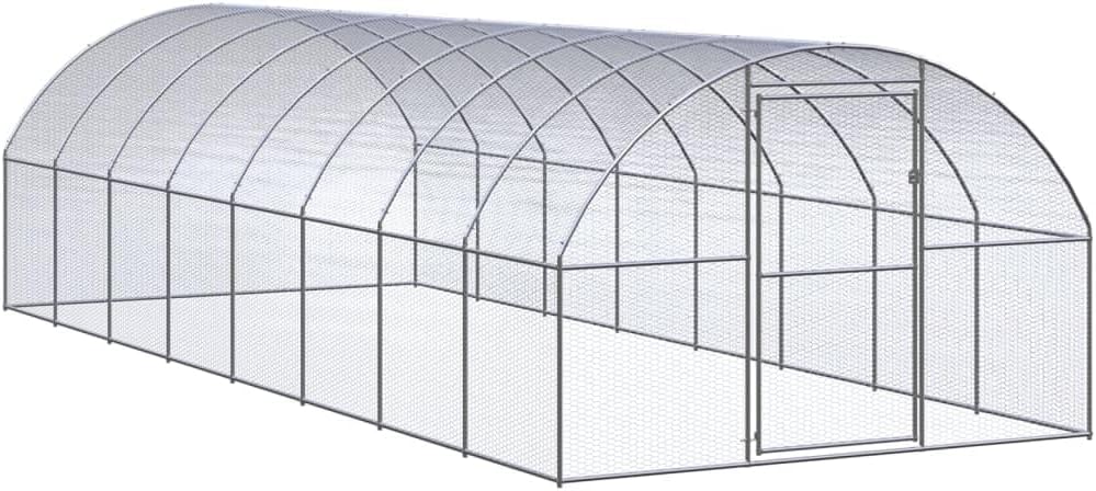 vidaXL Chicken coop 3x8x2m galvanized steel - QUORE