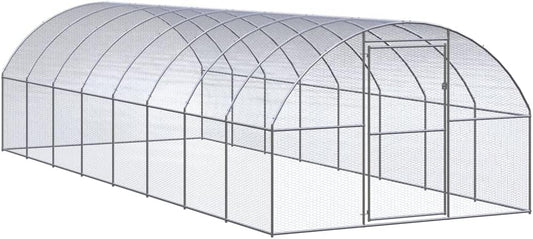 vidaXL Chicken coop 3x8x2m galvanized steel - QUORE