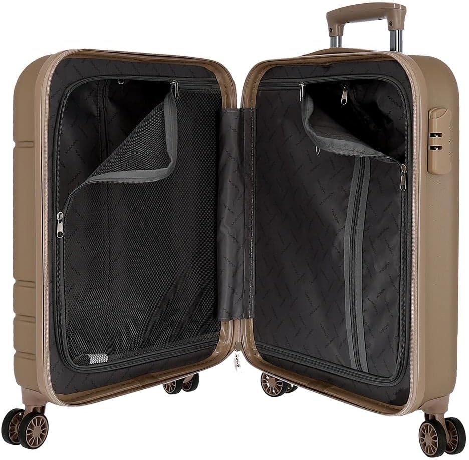 Movom Galaxy Kofferset, blauw, 55/68 cm, ABS, zijdelingse combinatiesluiting, 109 l, 6,56 kg, 4 dubbele wielen, handbagage, Beige, 40 x 55 x 20 cm, 48 x 68 x 27 cm, Set van 2 koffers