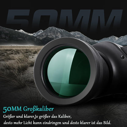 Verrekijker voor volwassenen, 20 x 50,27 mm, oculair HD-verrekijker met nachtzicht, FMC-lens, veldsteker en draagtas, duurzaam, schokbestendig, breed gezichtsveld voor sport, natuurobservatie,