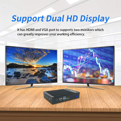 Fanless Mini-pc, micro-pc AMD 6400T (1,0GHz-1.6GHzz), mini-desktopcomputer HD/VGA/BT4.0/Type-C/Wi-fi5.0, DDR3 SSD ondersteund, geen vooraf geïnstalleerde systemen (8 GB 128 GB)