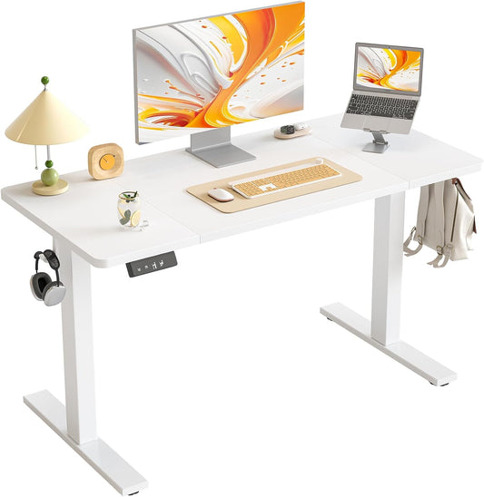 Zit Sta Bureau – Elektrisch Verstelbaar Bureau – Hoogte Verstelbaar Bureau – Ergonomisch Bureau – Wit Bureau – Geheugenfunctie – Stil Motor – 120x60 cm