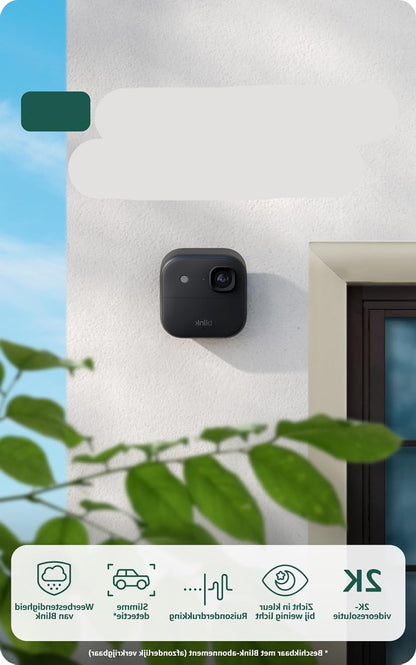 Buitencamera – Beveiligingscamera – Draadloze Camera – Buitencamera – Surveillance Camera – 2-delig Systeem Zwart – 2K Resolutie – Accuduur Tot 2 Jaar