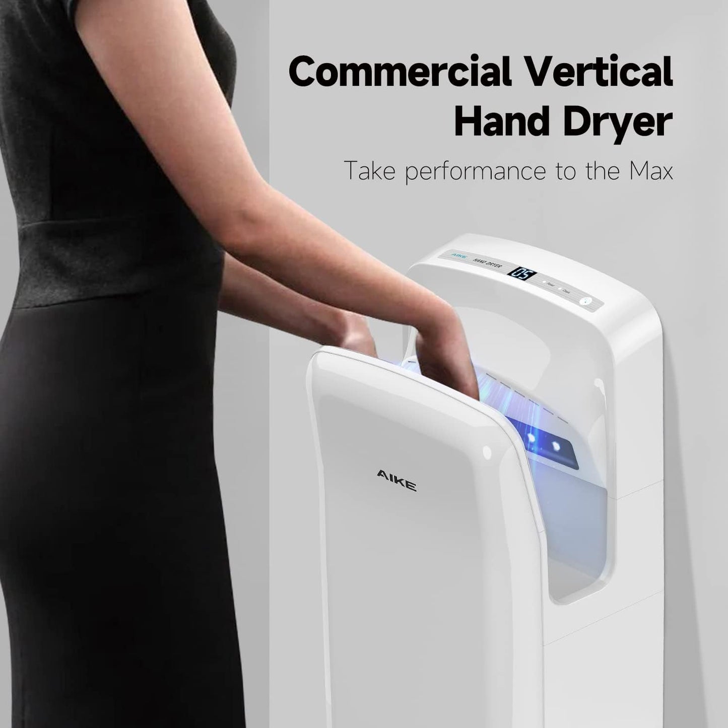 AIKE 2005H handdroger, Commerciële Elektrische Handdroger, met HEPA-filter, Super Krachtig, 7-10 Seconden om te drogen, 1750-2050W
