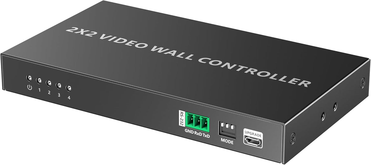 PremiumCord HDMI-wandcontroller, 1 video-ingang voor 4 displays, 8 weergavemodi, Full HD 1080p 60 Hz, HDMI 1.4, HDCP 1.4, metalen design, zwart