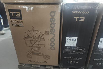 T3 Huisdier kinderwagen 3-in-1 hond kat kinderwagen voor kleine middelgrote honden en katten, opvouwbare lichte puppykinderwagen huisdier huisdier Gear reizen hondenwagen (zwart)