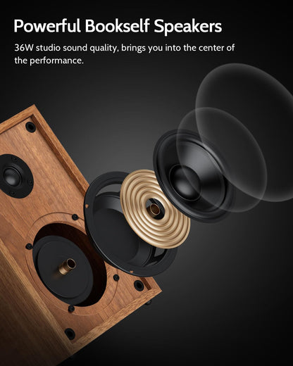 HiFi Platenspeler met Luidsprekers – Draaitafel – Vinylspeler – LP Speler – All-In-One Platenspeler – Bluetooth Streaming – USB Digitalisering