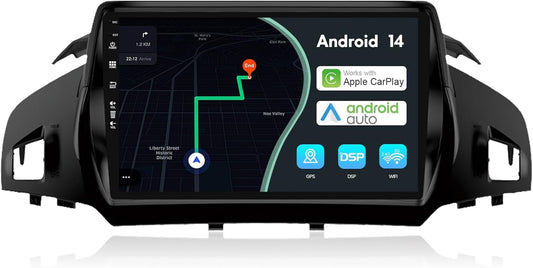 MSD Autoradio Voor Ford Kuga (2013-2018) | Android 14 GPS Navigation Radio | CarPlay Android Auto Stuurwiel DAB 4G Dual-Band WiFi DSP Bluetooth | Camera | 2 Din 9 Inch