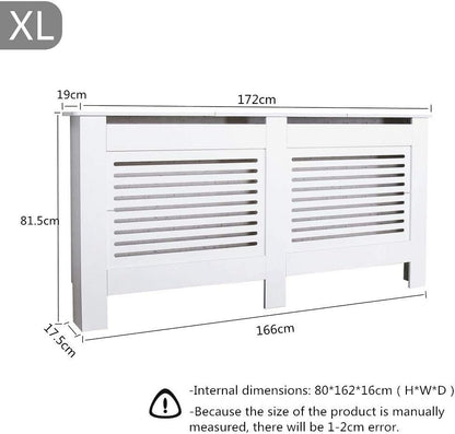 Mondeer Radiator Cover, Kabinet MDF Horizontale Moderne Witte Decoratieve voor Woonkamer Slaapkamer XL (172cm)