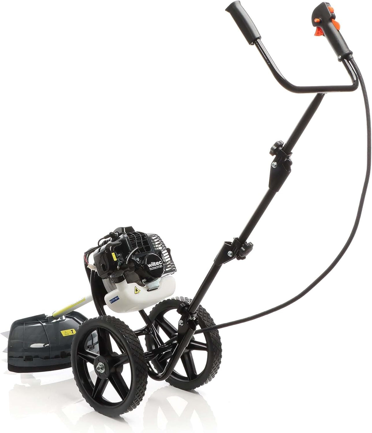 Wiltec benzine bosmaaier op wielen grastrimmer 1,9 kW 2-in-1 multitool gazon gras bos tuinmaaier