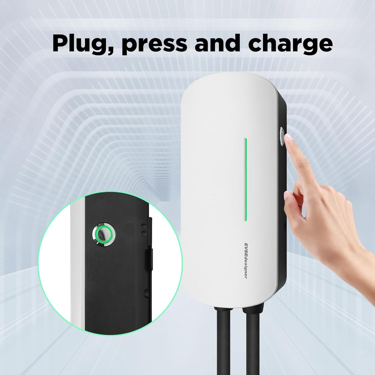 Wallbox 7.4kW Type 2 Thuislaadstation voor Elektrische Voertuigen Enkel Fase 6M Kabel Buiten en Binnen Gebruik
