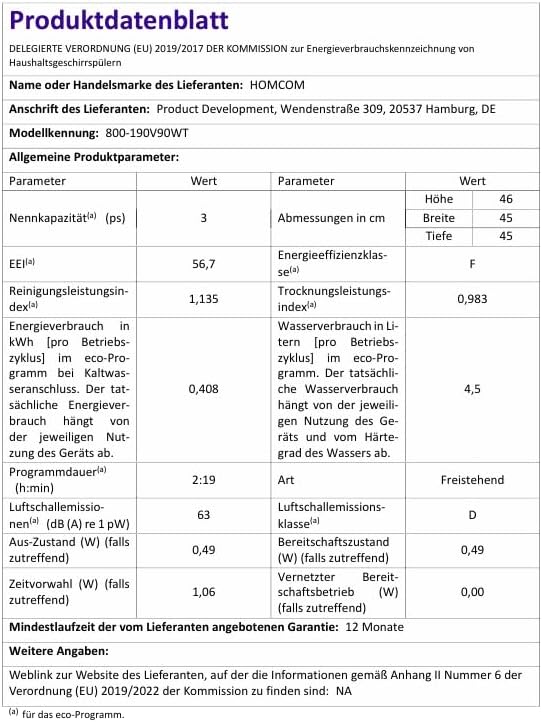 HOMCOM Tischgeschirrspüler mit/ohne Wasseranschluss benutzbar Mini Geschirrspüler mit Platz für 4 Maßgedecke, 6 Programmen, eingebautem 6-Liter-Wassertank, für Büro,Camping, Wohnmobil, Weiß