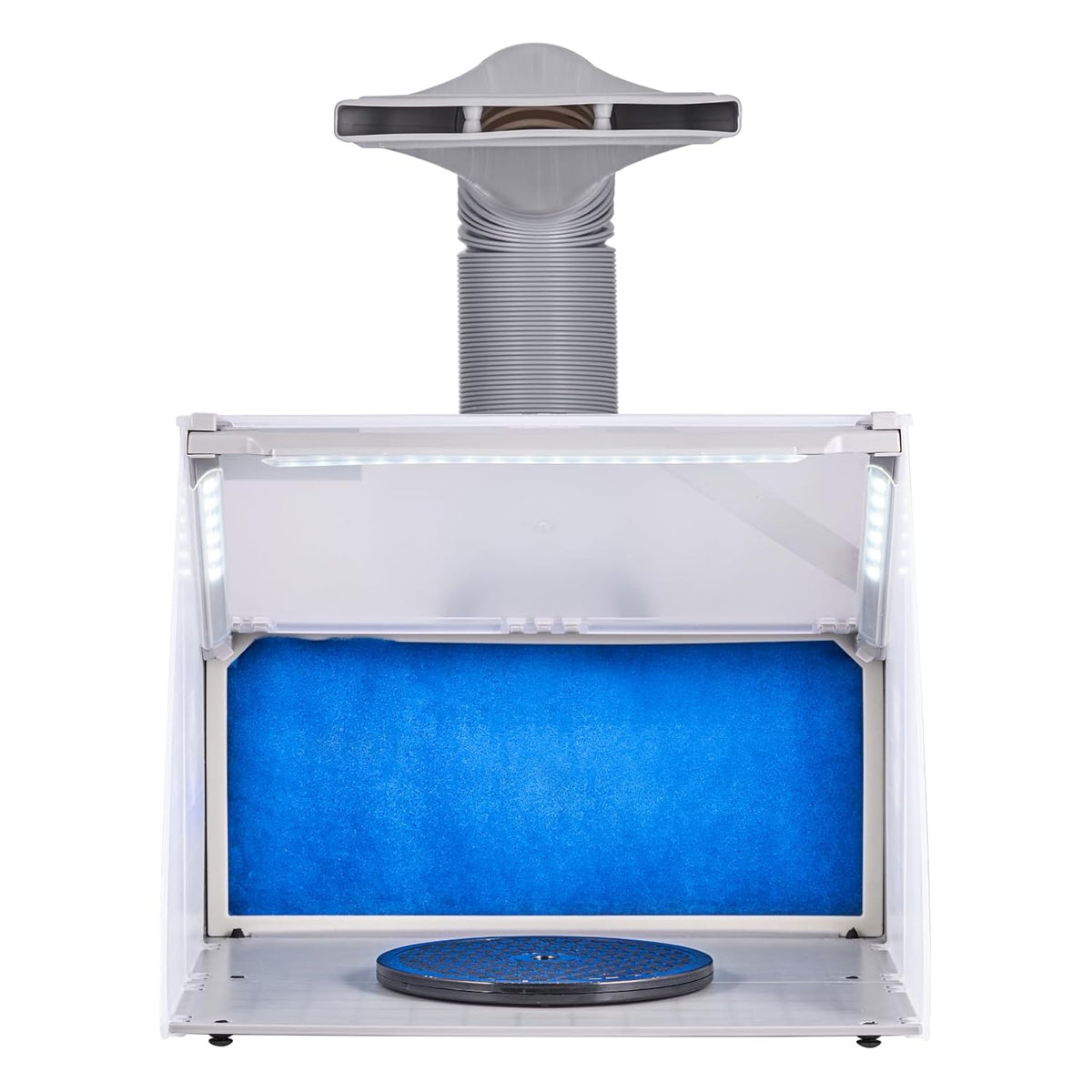 VEVOR Airbrush spuitcabine, airbrush-verfspuitcabineset, 4 m³/min, met ledverlichting, afvoerventilator en verlengslang, voor het beschilderen van modellen, kunst, handwerk, modeltaart
