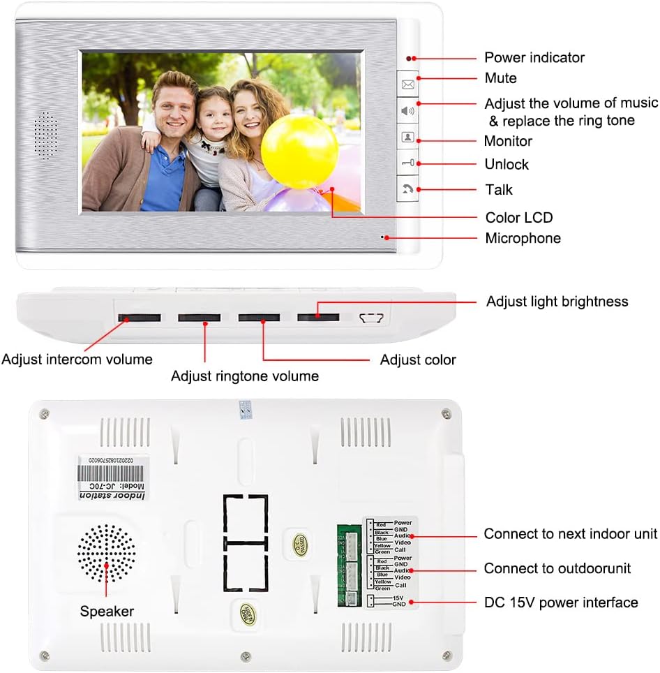 2 Monitor Home Intercom Video Deurtelefoon RFID Camera Toegangscontrole Systeem 7 '' TFT Kleurenschermen Ondersteuning EM Unlocking + 10st ID Blauwe Keyfob