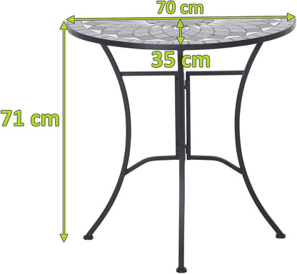Siena Garden Como tafel, matzwart/donkergrijs