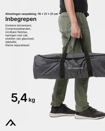 Qeedo Quick Ash 2, camping tent 2 persoons, pop up tent (Quick-Up-System)