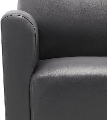 Fauteuil grijs kunstleer, loungestoel, televisiestoel, relaxstoel, bureaustoel, stoel voor slaapkamer, woonkamer, werkkamer, kantoor
