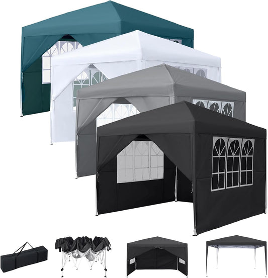 Vouwpaviljoen – Partytent – Tuinpaviljoen – Pop-up Tent – Opvouwbare Tent – Waterdicht – UV-Bescherming UPF 50+ – 3x3 Meter – 4 Zijpanelen