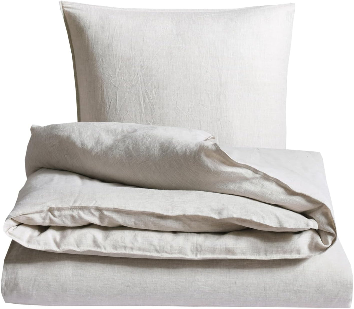 CHUFFED Linnen beddengoed, 155 x 220 cm, 2-delige beddengoedsets 100% natuurlijk linnen, beddengoedset, 1 dekbedovertrek 155 x 220 cm + 1 kussensloop 80 x 80 cm, met ritssluiting, zacht, ademend,