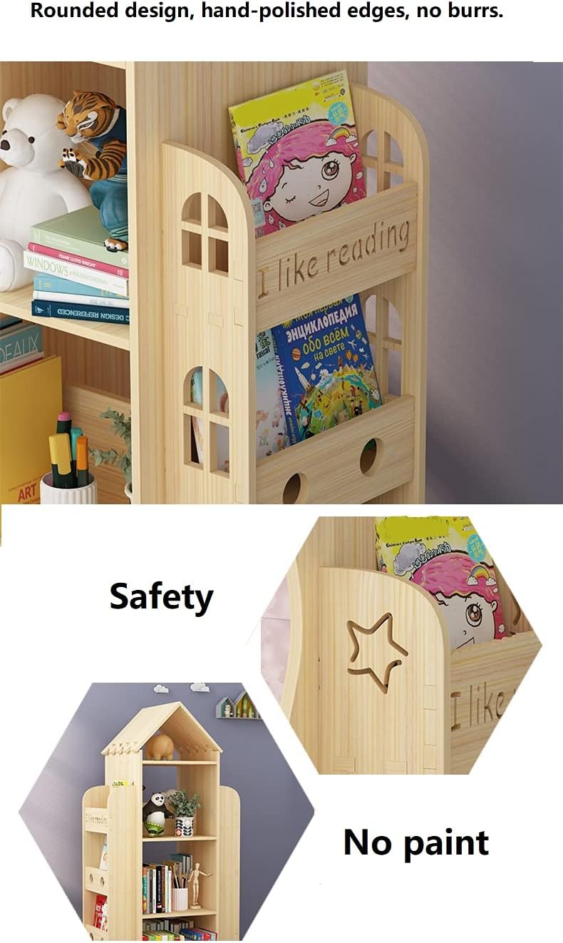 Roterende Boekenplank – Boekenrek – Boekenkast – Opbergrek – Kinderboekenkast – 360° Draaibaar – Van Ongeverfd Grenenhout Met Stalen Kogellagers
