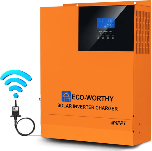 Zonnomvormer – Hybride Omvormer – Solar Inverter – Energieomvormer – Spanningsomvormer – 3000W Vermogen – 24V Naar 230V – 60A MPPT Laadregelaar