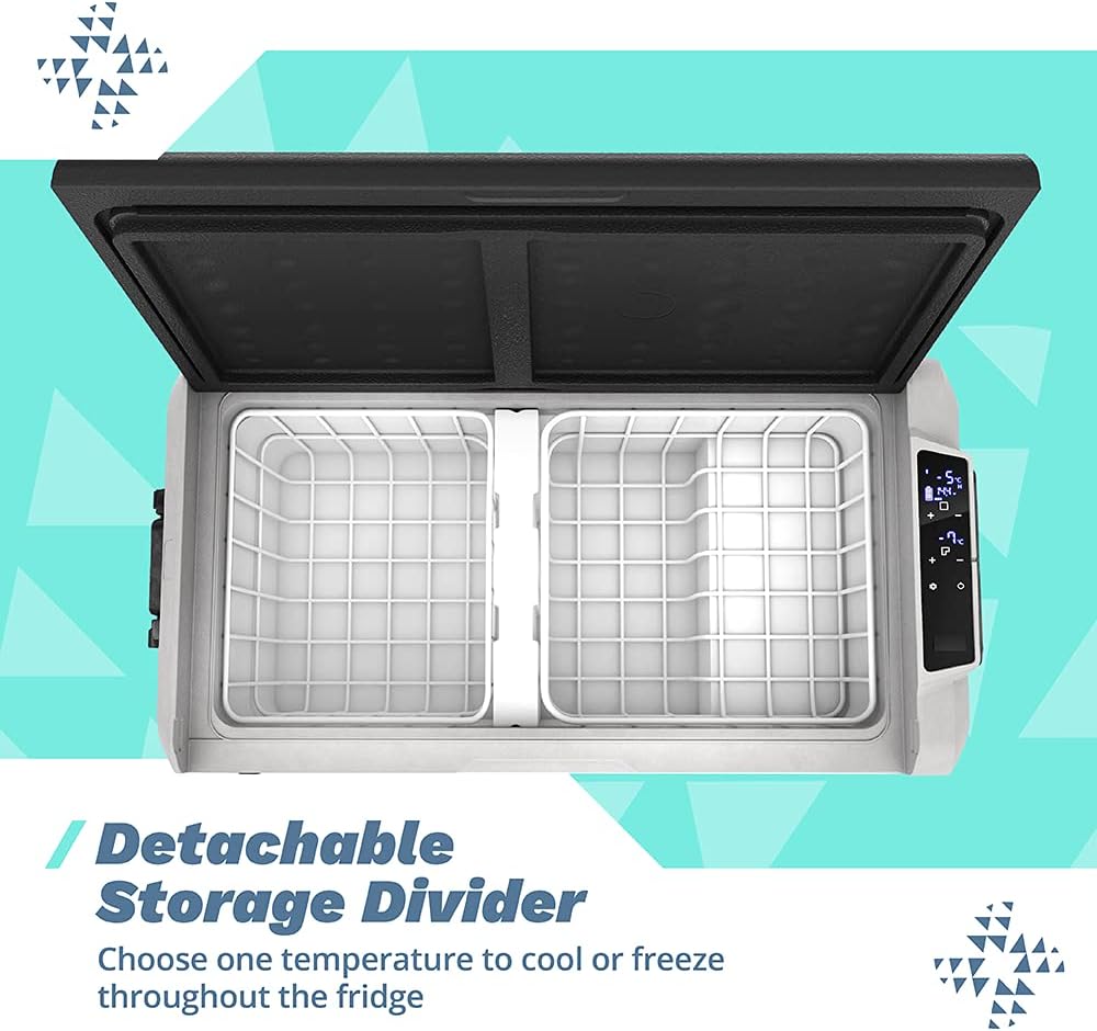 Bluefin Active Draagbare Koelbox | Geavanceerde Koel- en Vriestechnologie | Energiebesparend Opladen | Dubbele Compartimenten| Smartphone App-Bediening | LCD-scherm | AC & DC