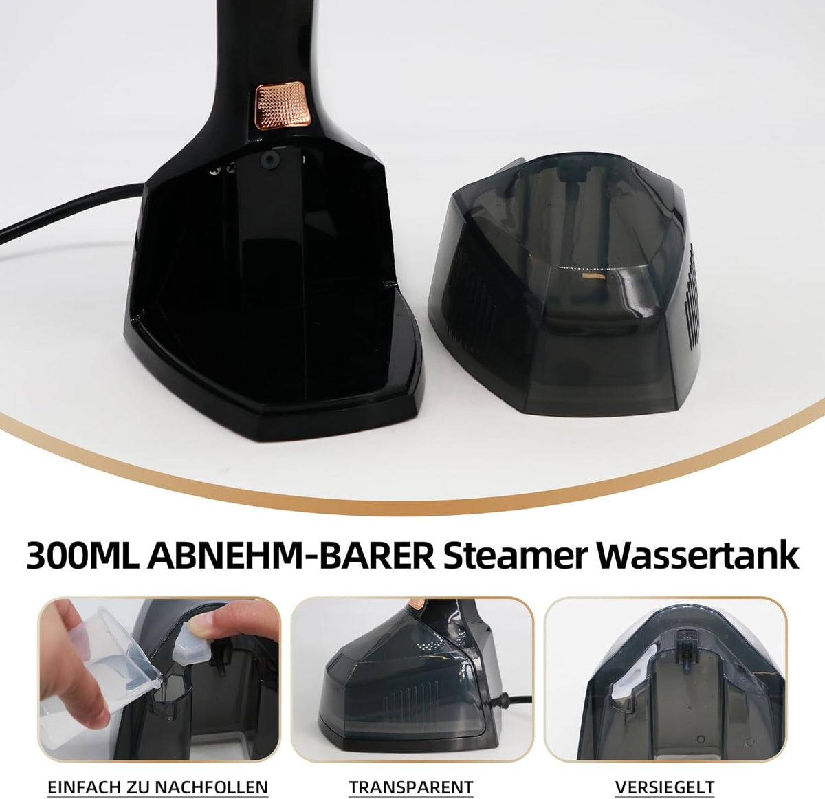 Handstomer – Kledingstomer – Stoomstrijkijzer – Stoomapparaat – Stoomborstel – Zwart – Snelle Opwarming Binnen 20 Seconden – Tot 35 G/Min Stoomafgifte