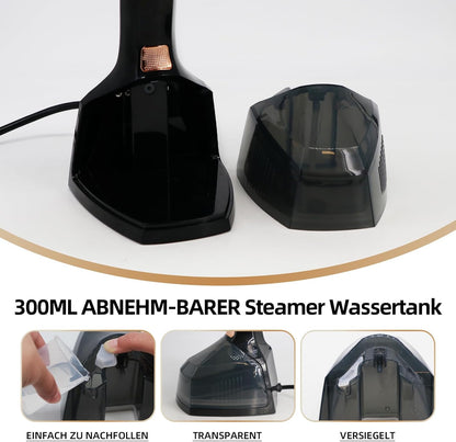 Handstomer – Kledingstomer – Stoomstrijkijzer – Stoomapparaat – Stoomborstel – Zwart – Snelle Opwarming Binnen 20 Seconden – Tot 35 G/Min Stoomafgifte