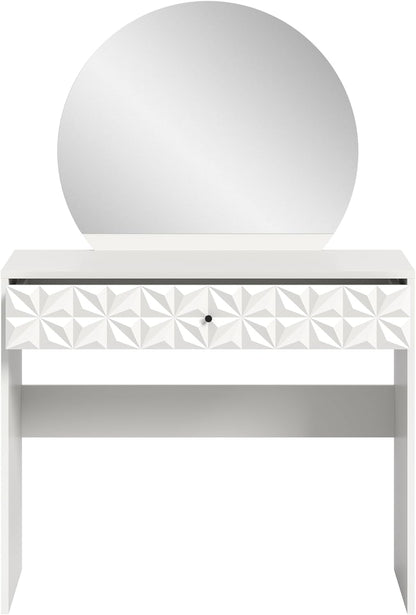 xonox.home Make-uptafel Prisma X76A9T69 kaptafel met spiegel in wit melamine, ca. 90x133x39 cm