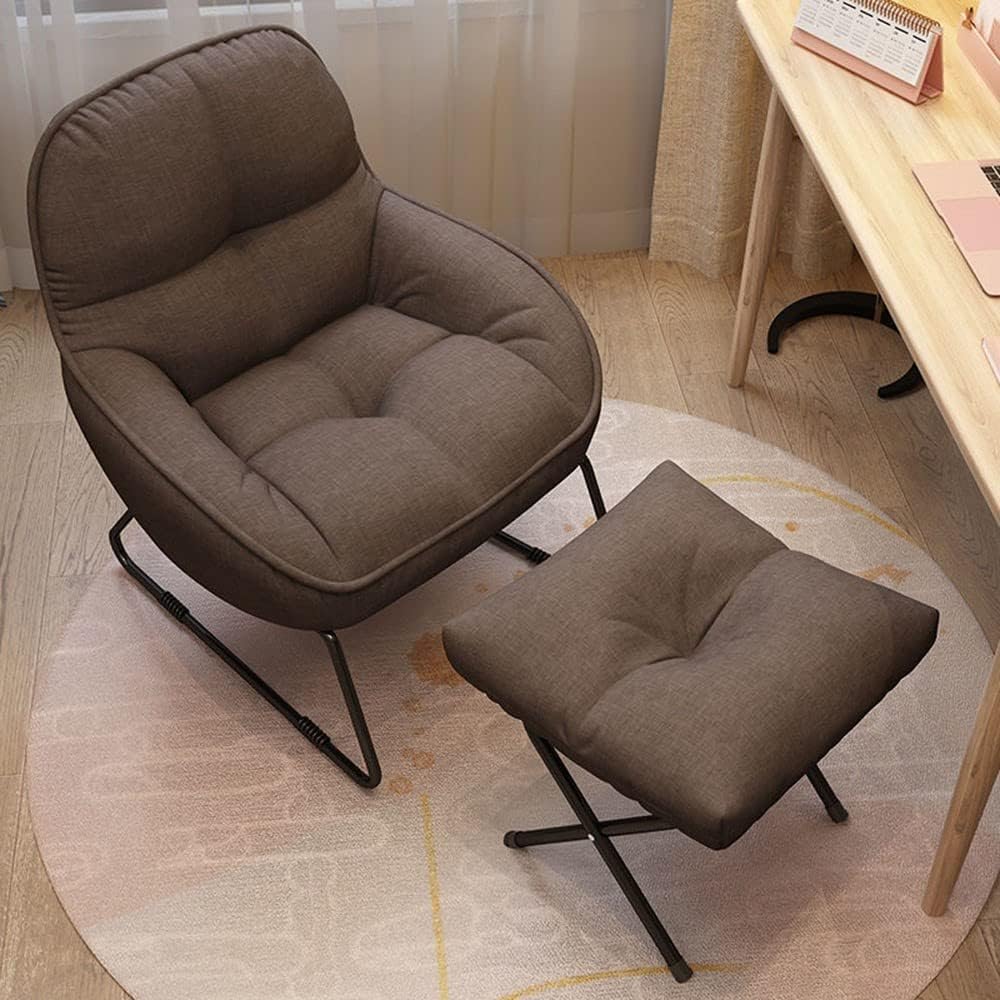 Fauteuil – Loungestoel – Relaxstoel – Leunstoel – Zetel – Gestoffeerde Zitting – Inclusief Voetenbank – Modern Design