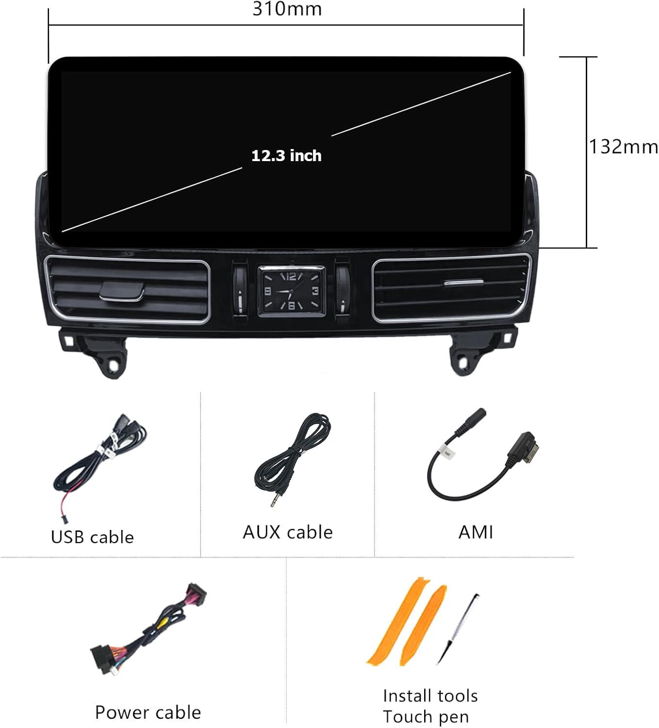 Auto Stereo – Multimedia Speler – Touchscreen Radio – Navigatiesysteem – CarPlay Android Auto – Ultraslank 12,3 Inch – Compatibel NTG 4.5/4.7 Mercedes-Benz ML GL 2005-2011