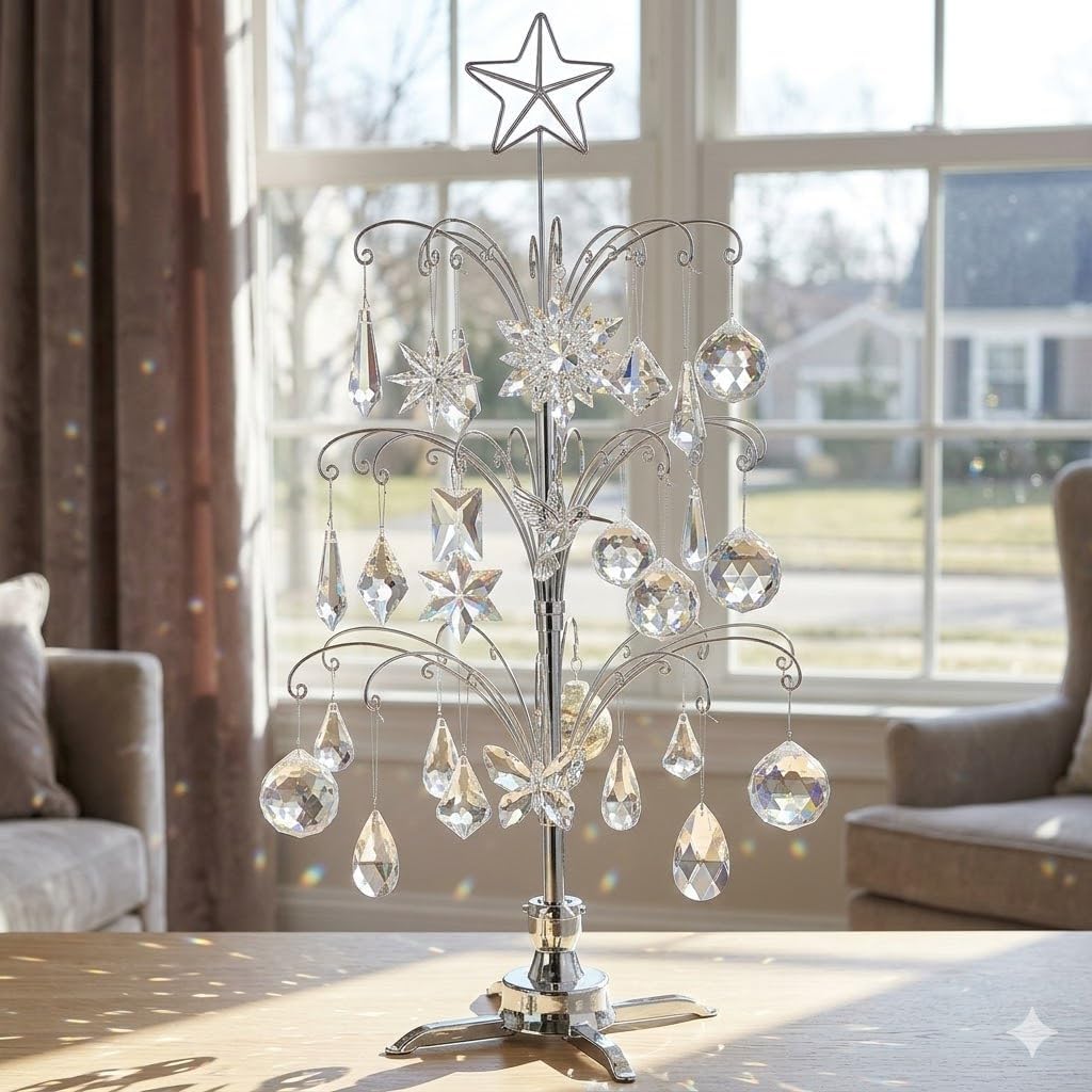 Draaibare Ornamentstandaard 47 Inch – Ornamentenboom – Displayboom – Kerstornamentenhouder – Decoratiestandaard – 60 Haken – Verstelbare Taklagen