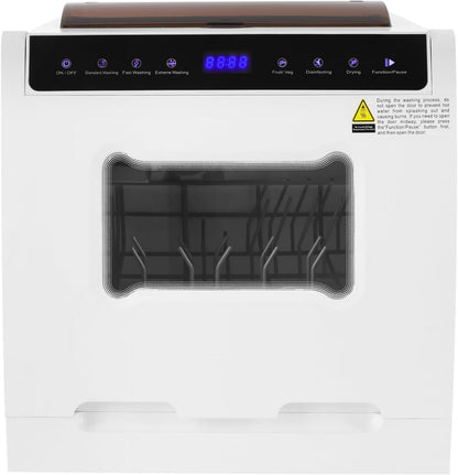 Freestanding dishwasher 1100W 52dB Table dishwasher 220V Multi-function touch screen dishwasher 360° double spray arms Freestanding table dishwasher 4-6 place settings